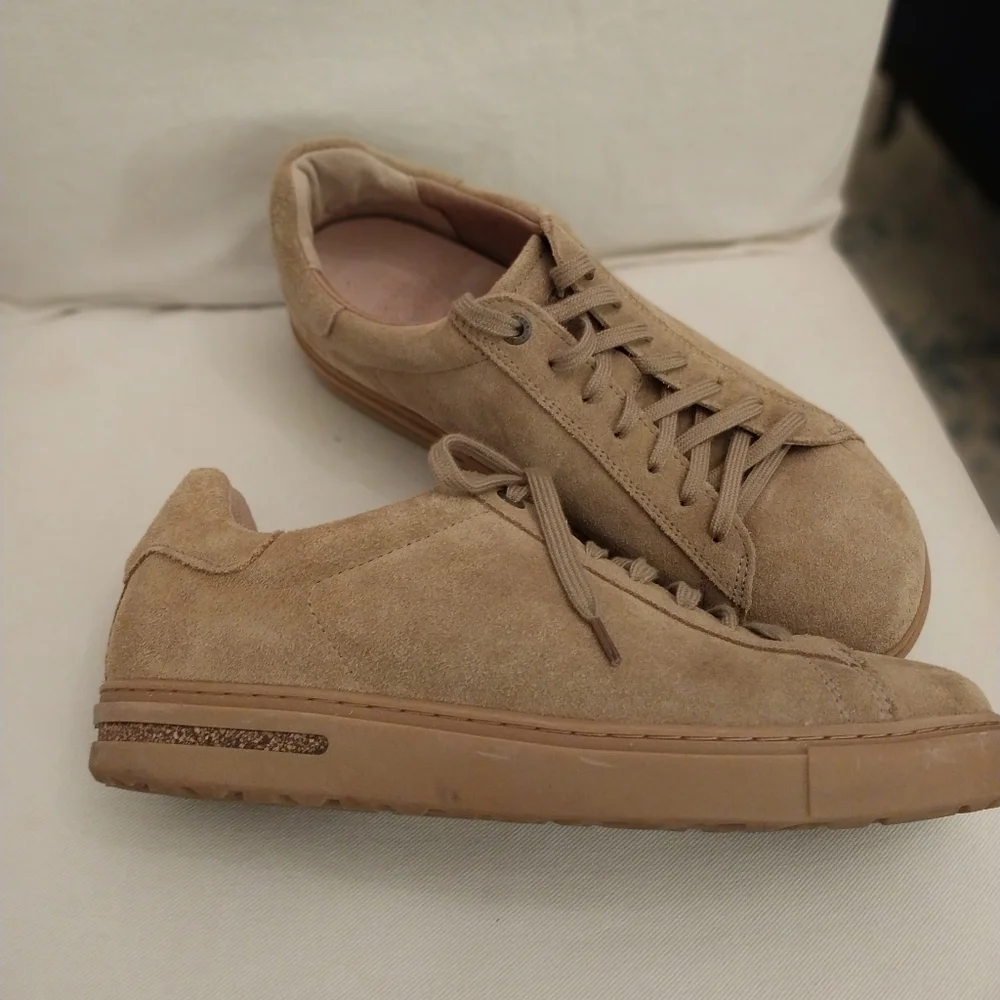 Women's Birkenstock Tan Suede Sneakers - Picture 2 of 6